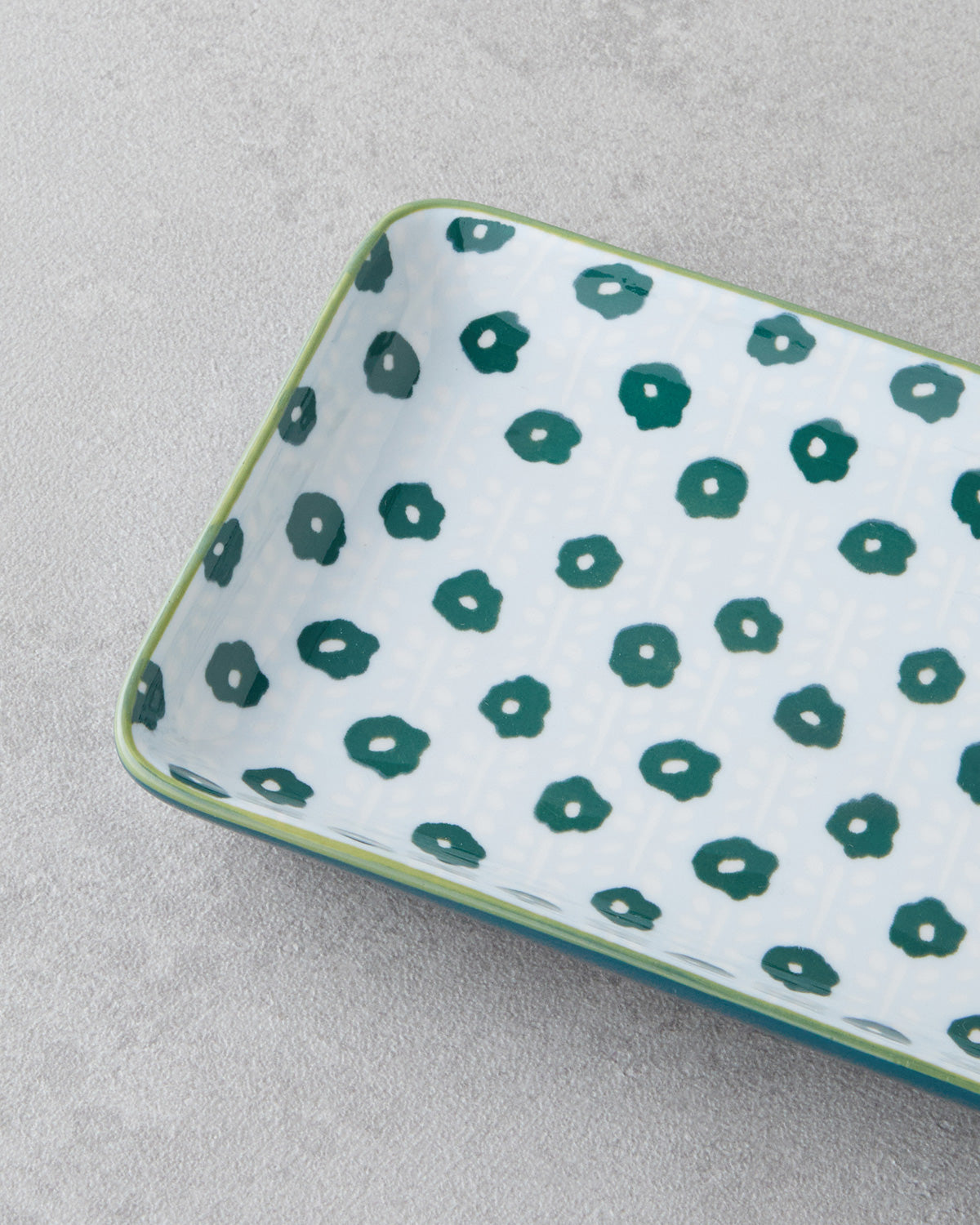 Porcelain Rectangular Plate - Yellow - Green, Navy Blue - Green & more (view 12)