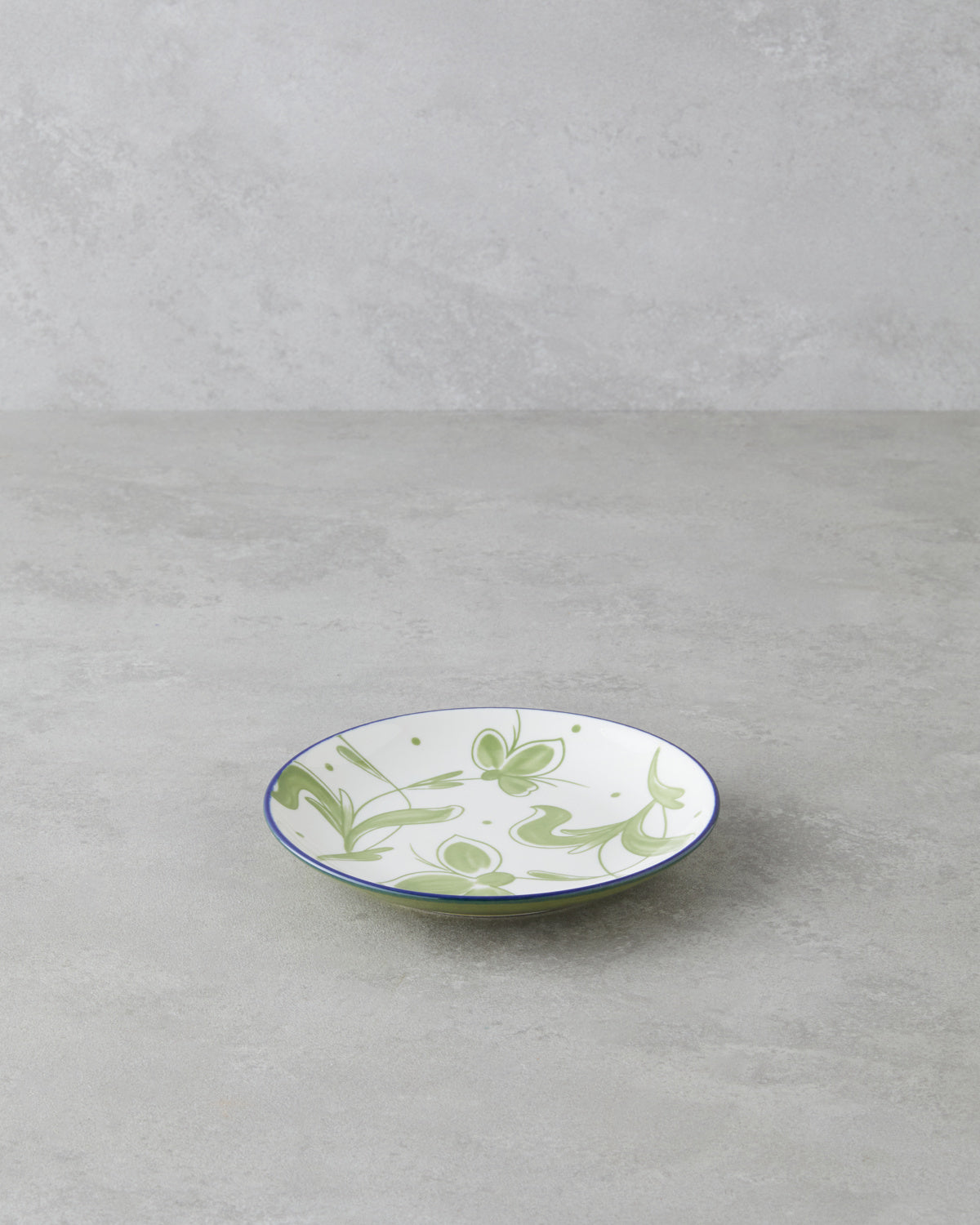 Porcelain Cake Plate 15 cm White - Navy Blue