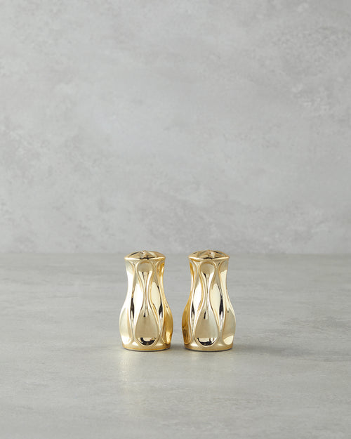 Baho Glass Salt and Pepper Shaker 4x4x8 cm Gold