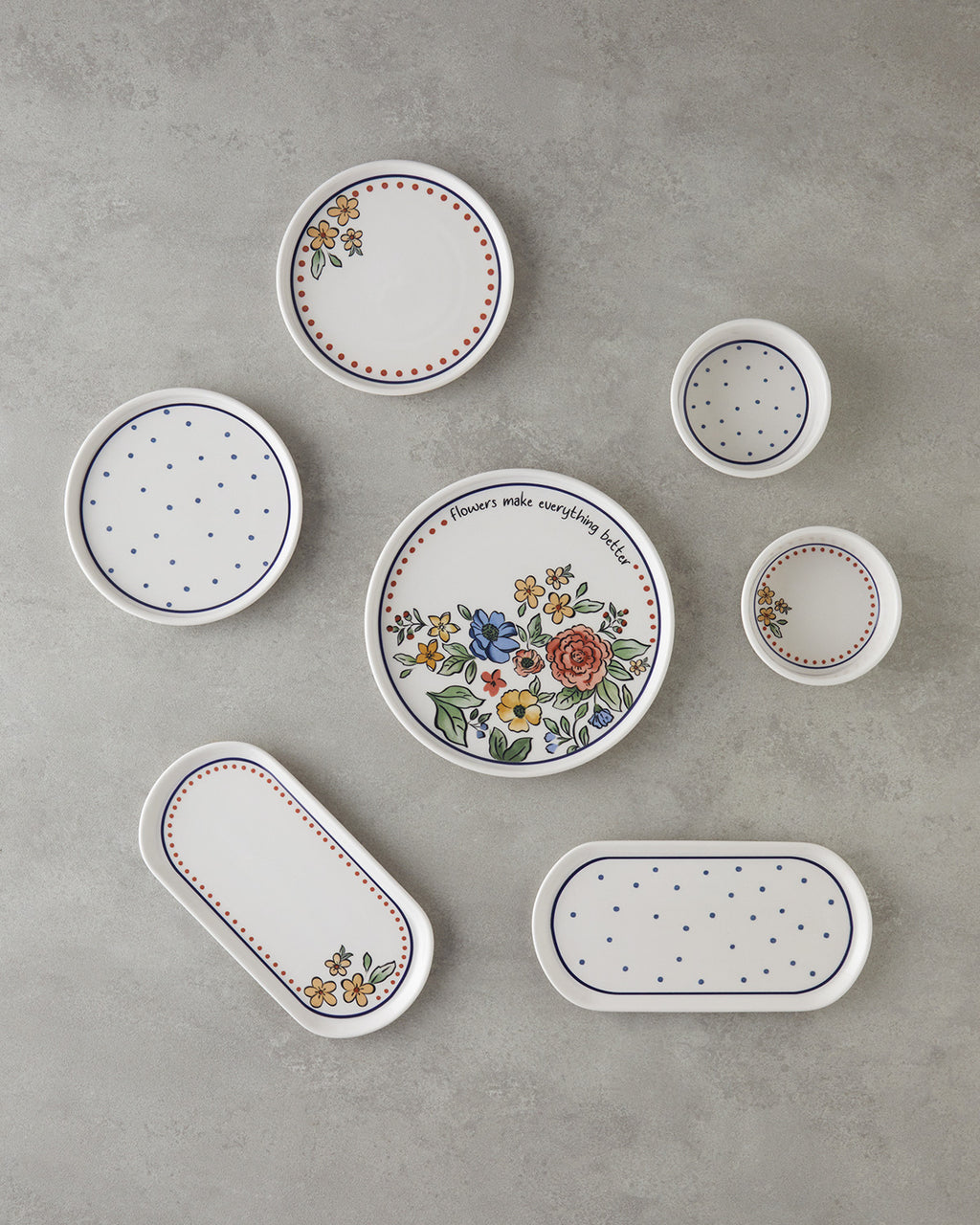 Linea Ceramic Breakfast Set 14 Pieces 6 Servings Colored (view 2)