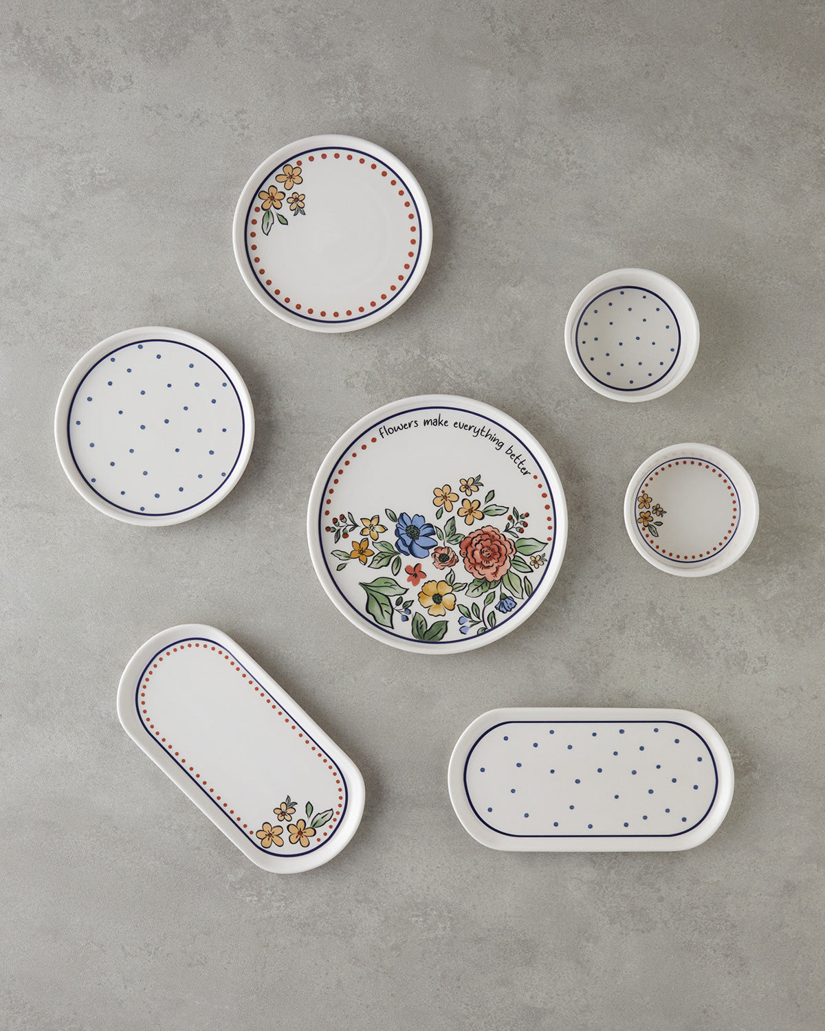 Linea Ceramic Breakfast Set 14 Pieces 6 Servings Colored (view 2)