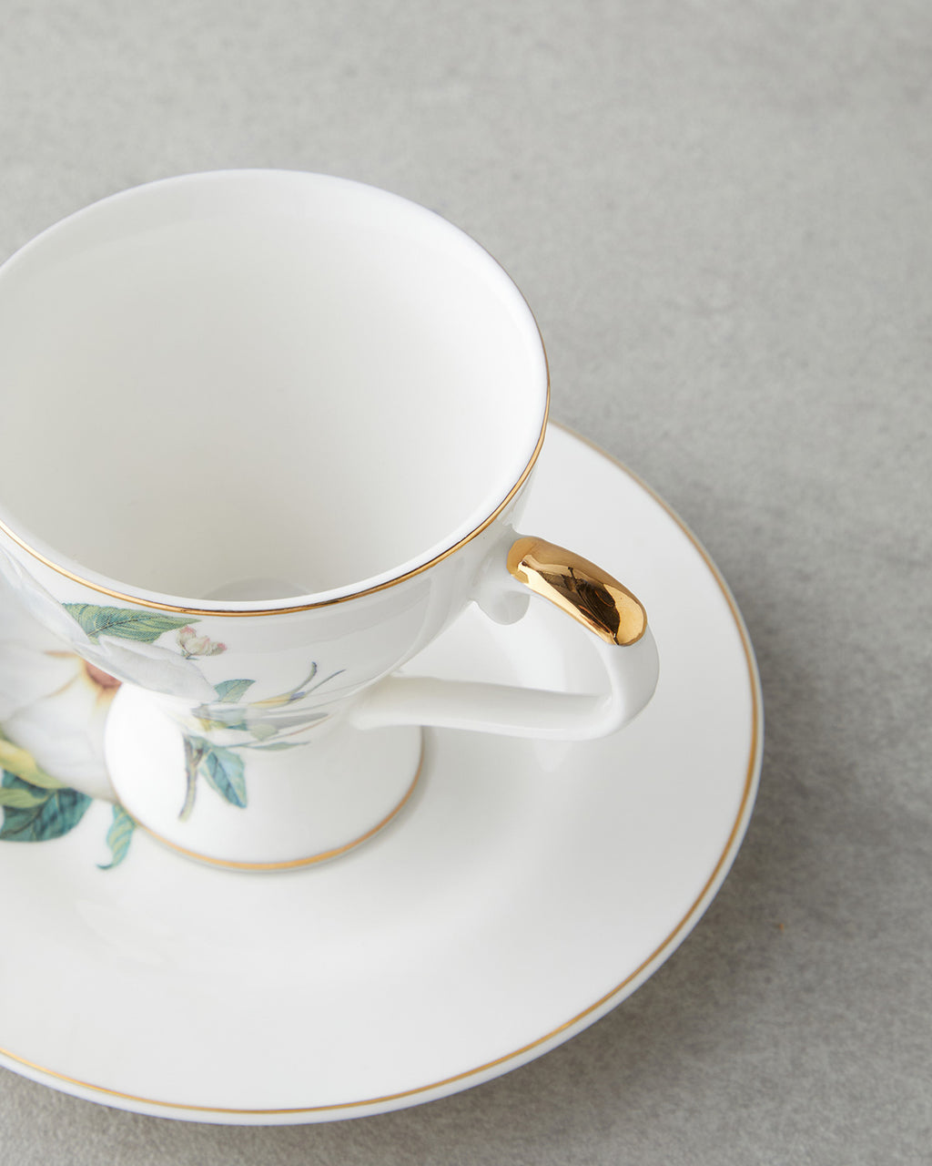 Garden Lovely New Bone China 4 Pieces 2 Servings Coffee Cup Set 90 ml Green-White (view 4)