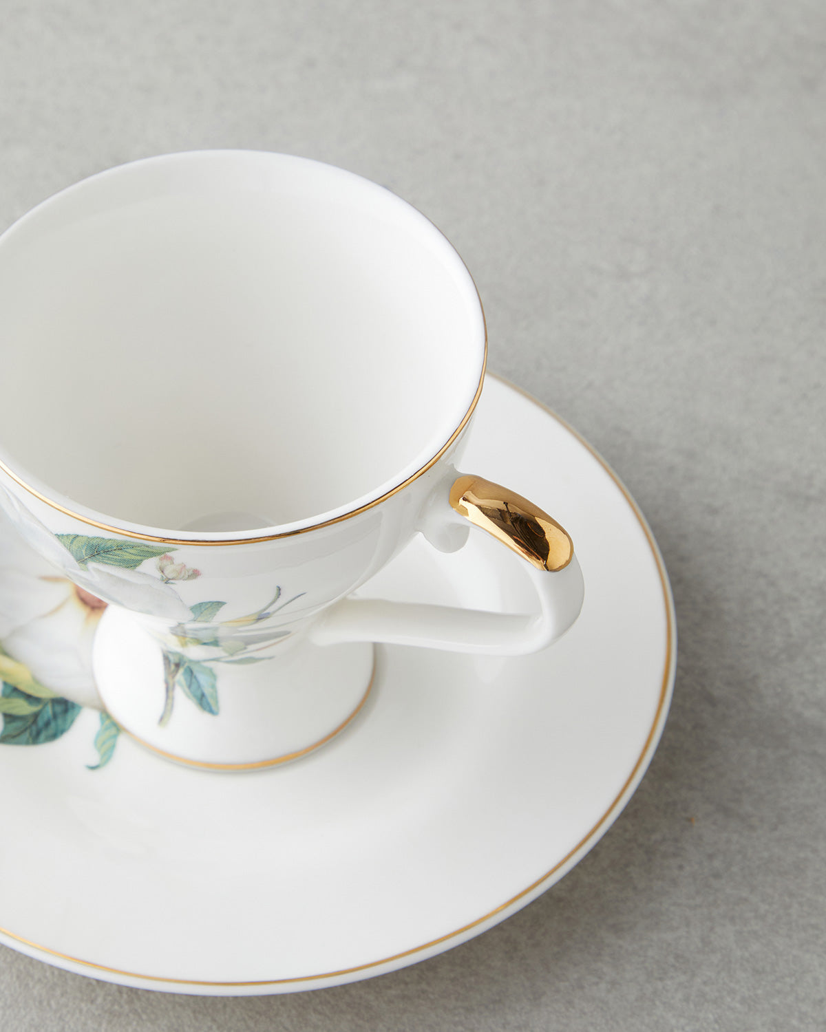 Garden Lovely New Bone China 4 Pieces 2 Servings Coffee Cup Set 90 ml Green-White (view 4)