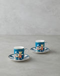 Emberlyn New Bone China 4 Pieces 2 Servings Coffee Cup Set 90 ml - Blue
