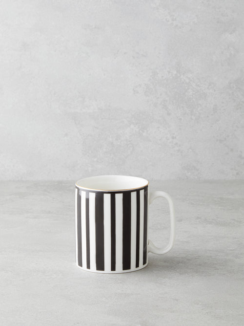 Bone Porcelain Mug 290 ml Black - White - Gold
