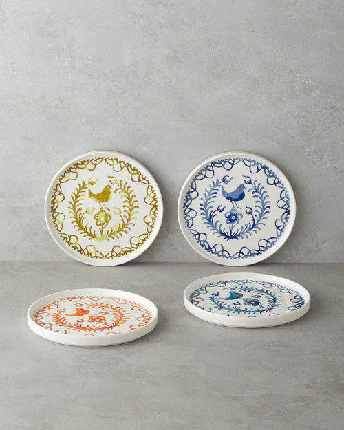 Birdie Ceramic 4 pcs Cake Set 20 cm Colored