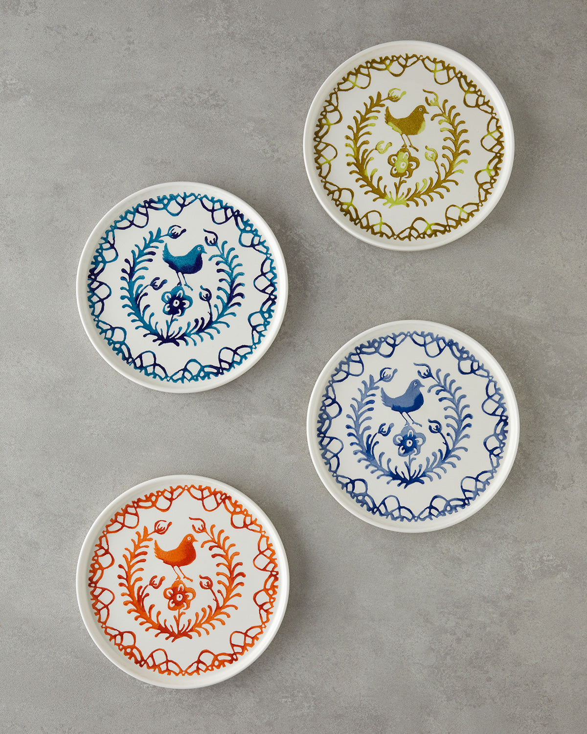 Birdie Ceramic 4 pcs Cake Set 20 cm Colored (view 2)