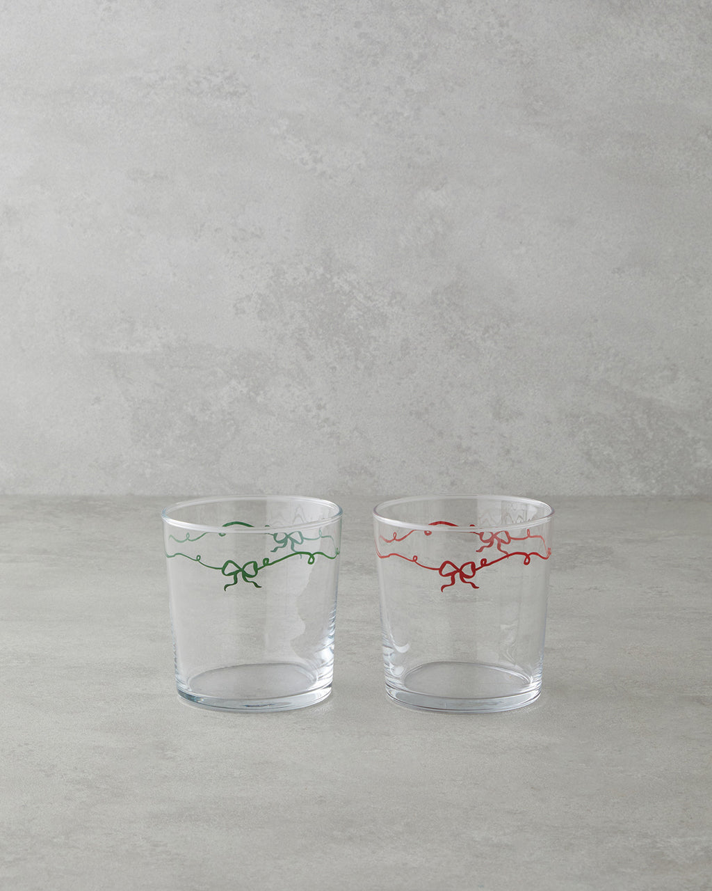 Glass 2 pcs Glass 380 ml Red - Green
