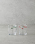 Glass 2 pcs Glass 380 ml Red - Green