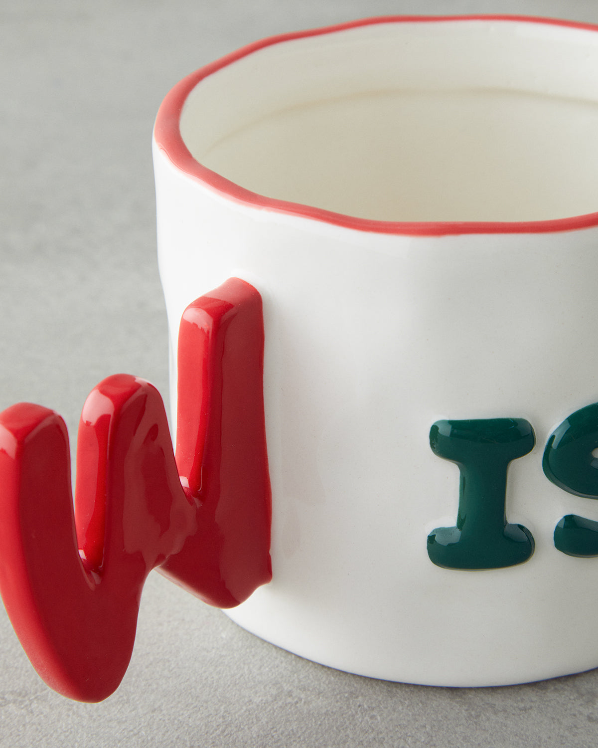 Stoneware Mug 400 ml Red - Green (view 3)