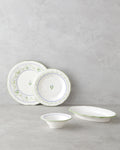 Lavender Porcelain Breakfast Set 12 Pieces, 6 Servings Green - Blue