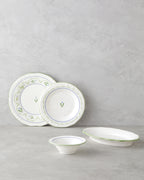 Lavender Porcelain Breakfast Set 12 Pieces, 6 Servings Green - Blue