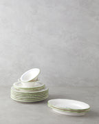 Lavender Porcelain Breakfast Set 12 Pieces, 6 Servings Green - Blue (view 2)