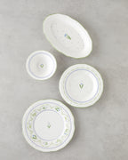 Lavender Porcelain Breakfast Set 12 Pieces, 6 Servings Green - Blue (view 3)