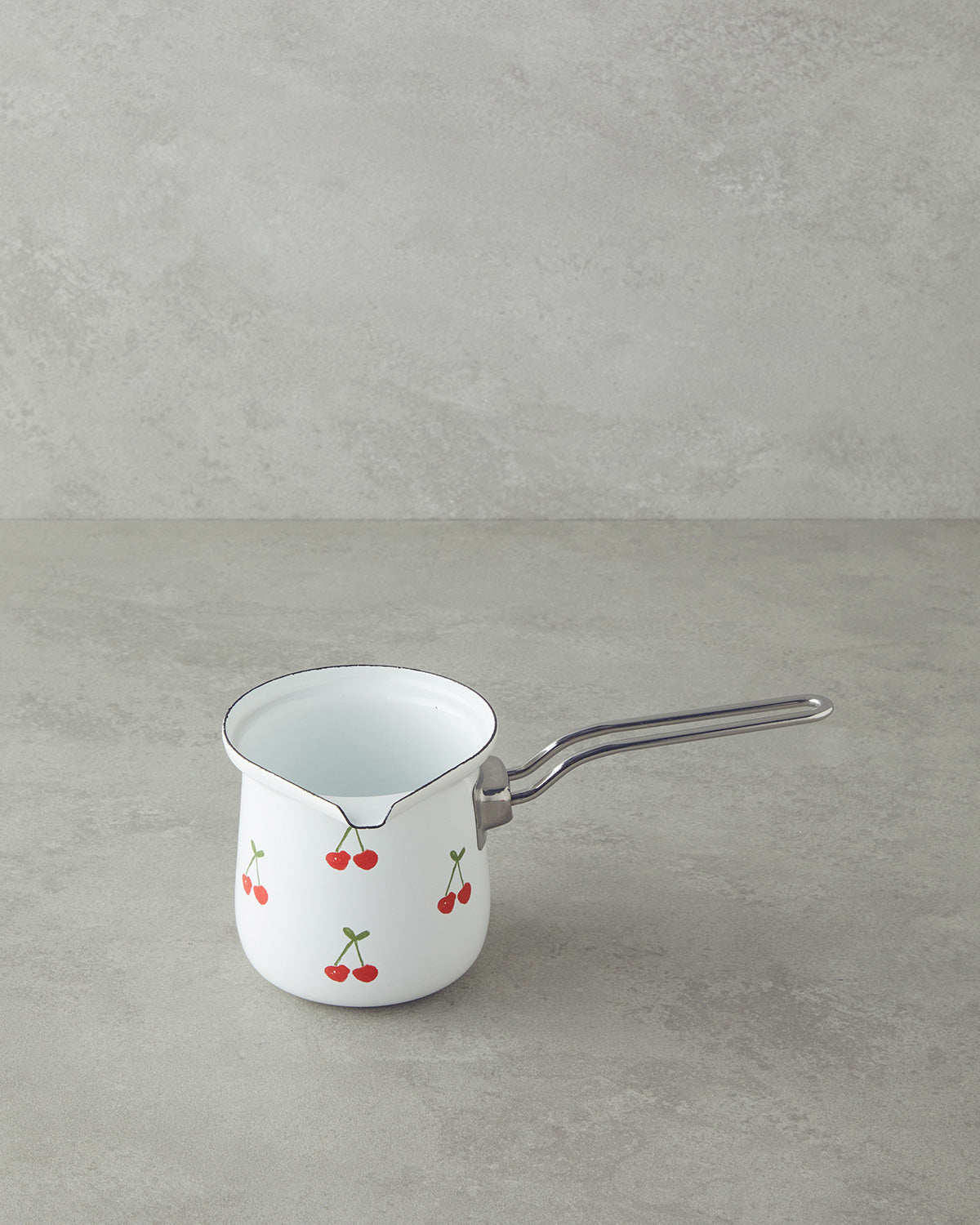 Cherry Dream Enamel Coffee Pot 10 cm White (view 2)