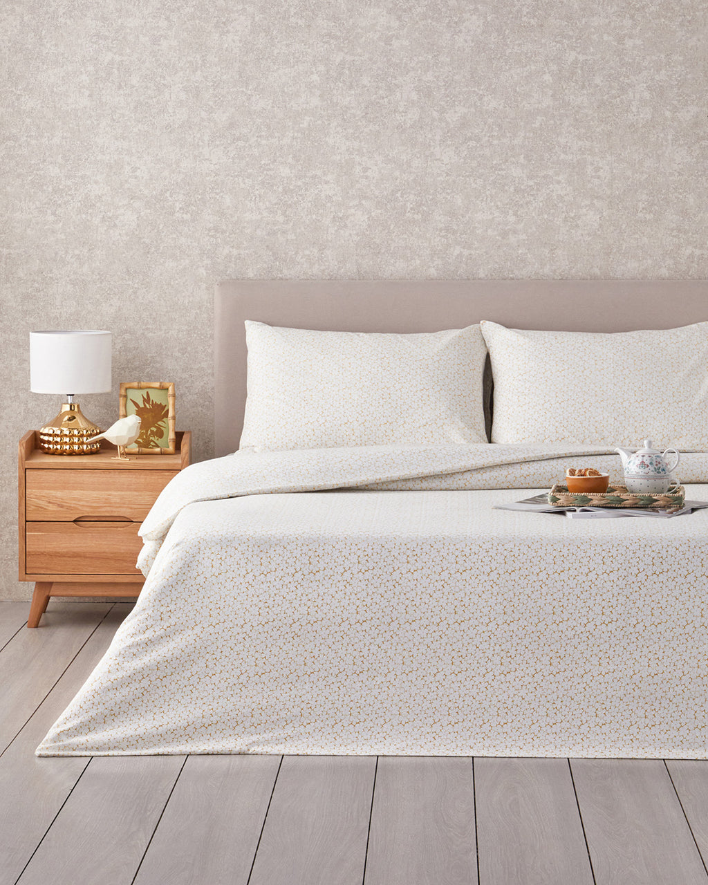 Sweet Violet Easy Iron Duvet Cover Set Oil - Green - Single 160x220 cm