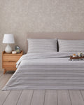 Sleek Lines Easy Iron Duvet Cover Set Gray - Single 160x220 cm