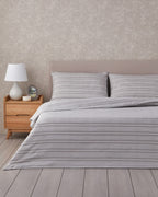 Sleek Lines Easy Iron Duvet Cover Set Gray - Double 200x220 cm (view 2)
