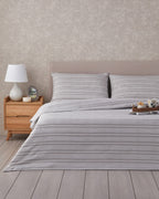 Sleek Lines Easy Iron Duvet Cover Set Gray (view 9)
