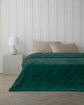 Jacquard Supersoft Blanket - Dark Green - Single 150x200 cm