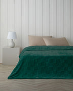 Jacquard Supersoft Blanket - Dark Green - Single 150x200 cm