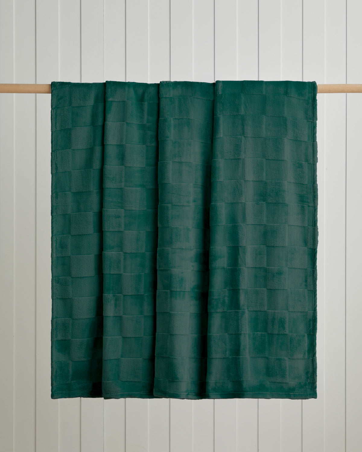 Jacquard Supersoft Blanket - Dark Green - Double 200x220 cm (view 2)
