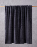 Natural Checkers Jacquard Wellsoft TV Blanket 120x160 cm Night - Anthracite