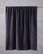 Natural Checkers Jacquard Wellsoft TV Blanket 120x160 cm Night - Anthracite