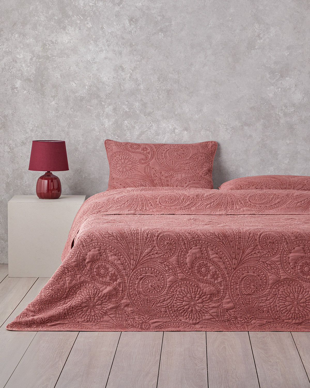 Bed Spread Set Maroon - Single 160x220 cm