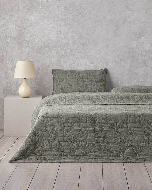 Bed Spread Set Green - Single 160x220 cm