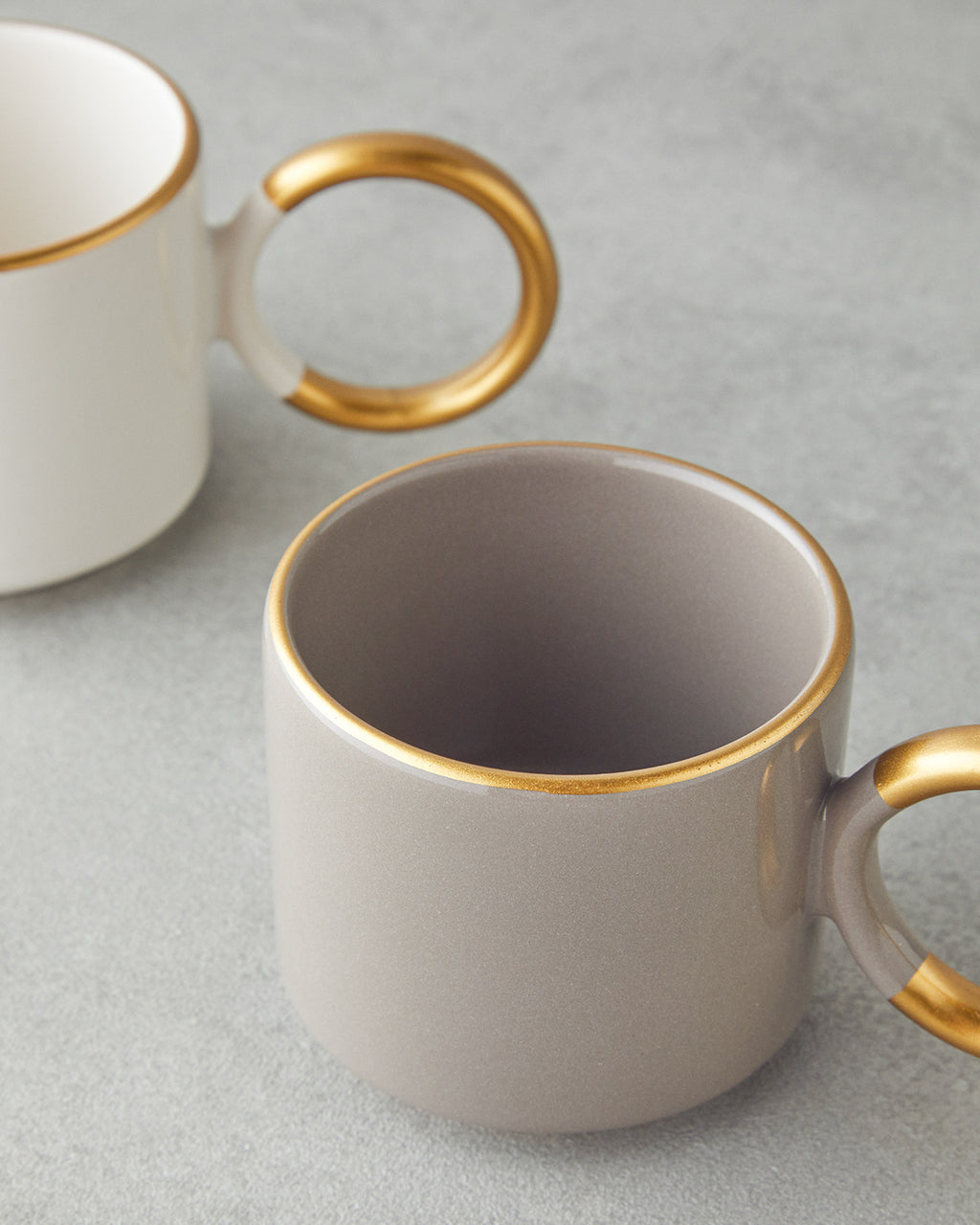 Ceramic 2 pcs Mug 184 ml Mink - White-Gold (view 3)