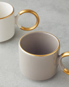 Ceramic 2 pcs Mug 184 ml Mink - White-Gold (view 3)