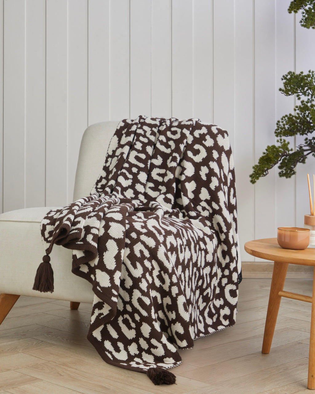 Leopardo Sofa Throw 130x170 cm Brown - Beige (view 3)