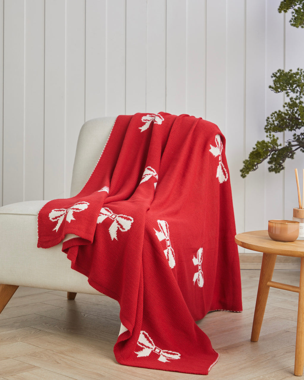 Ribbon Joy Sofa Throw 130x170 cm Red (view 2)