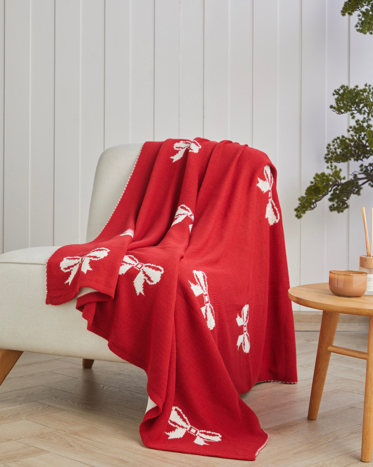 Ribbon Joy Sofa Throw 130x170 cm Red (view 2)