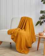 Celeste Sofa Throw 130x170 cm Mustard (view 2)