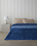 Cotton Blanket - Navy Blue - Double 200x220 cm