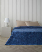 Cotton Blanket - Navy Blue - Double 200x220 cm
