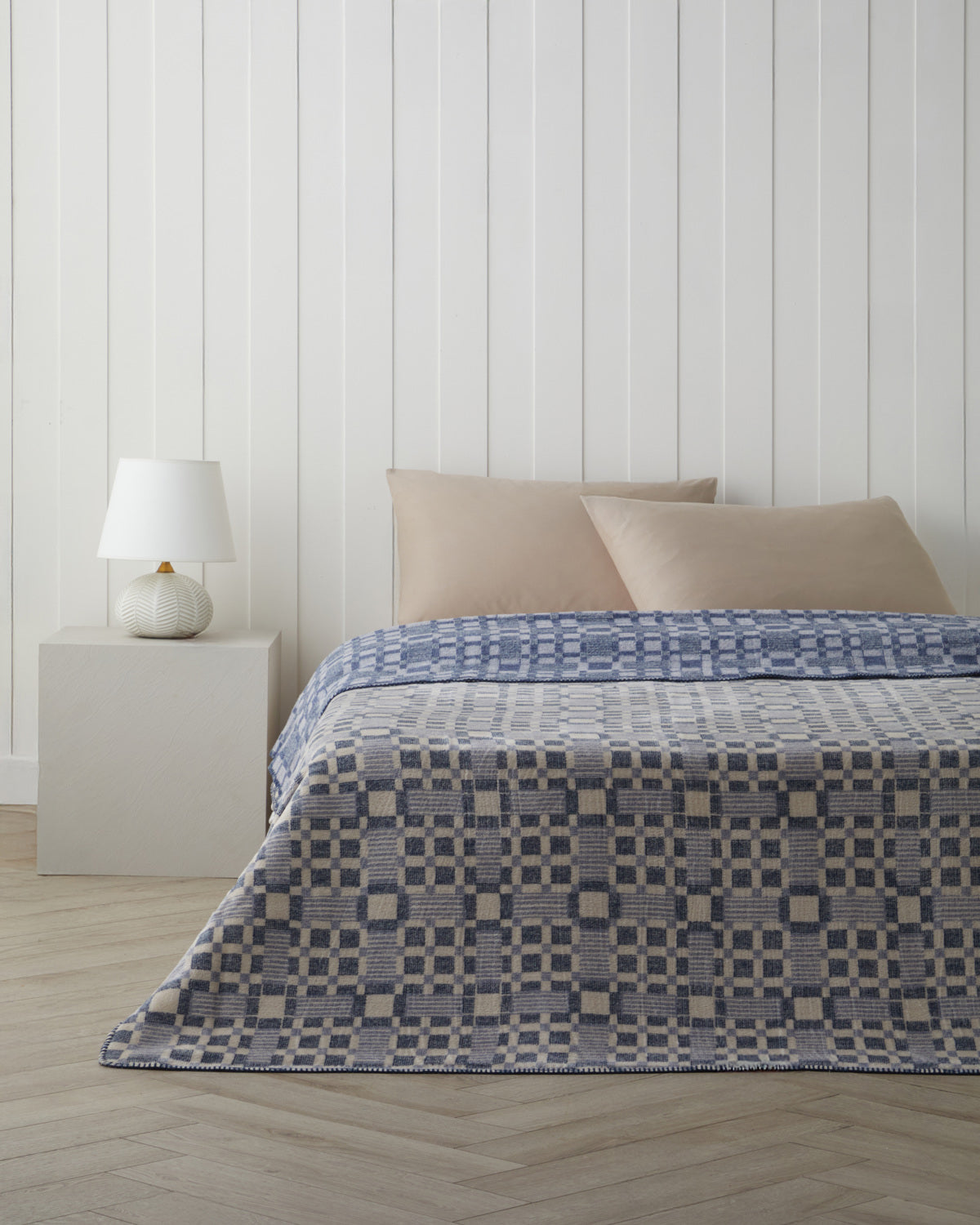 Cotton Double Size Blanket 200x220 cm Blue