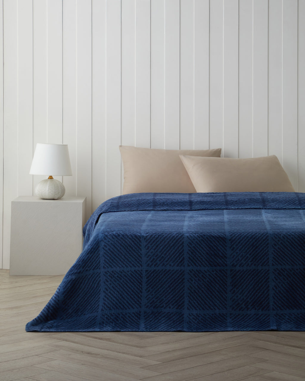 Cotton Single Size Blanket 150x200 cm Navy Blue