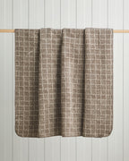 Woven Grid Cotton Acrylic Blanket Brown - Double 200x220 cm (view 2)
