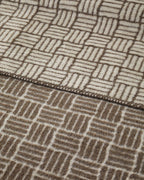 Woven Grid Cotton Acrylic Blanket Brown (view 3)