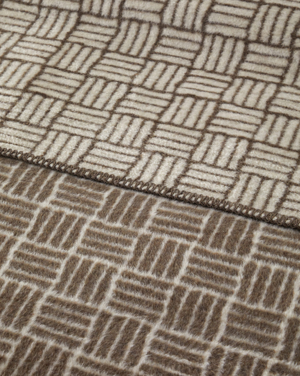 Woven Grid Cotton Acrylic Blanket Brown (view 6)