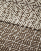 Woven Grid Cotton Acrylic Blanket Brown (view 6)