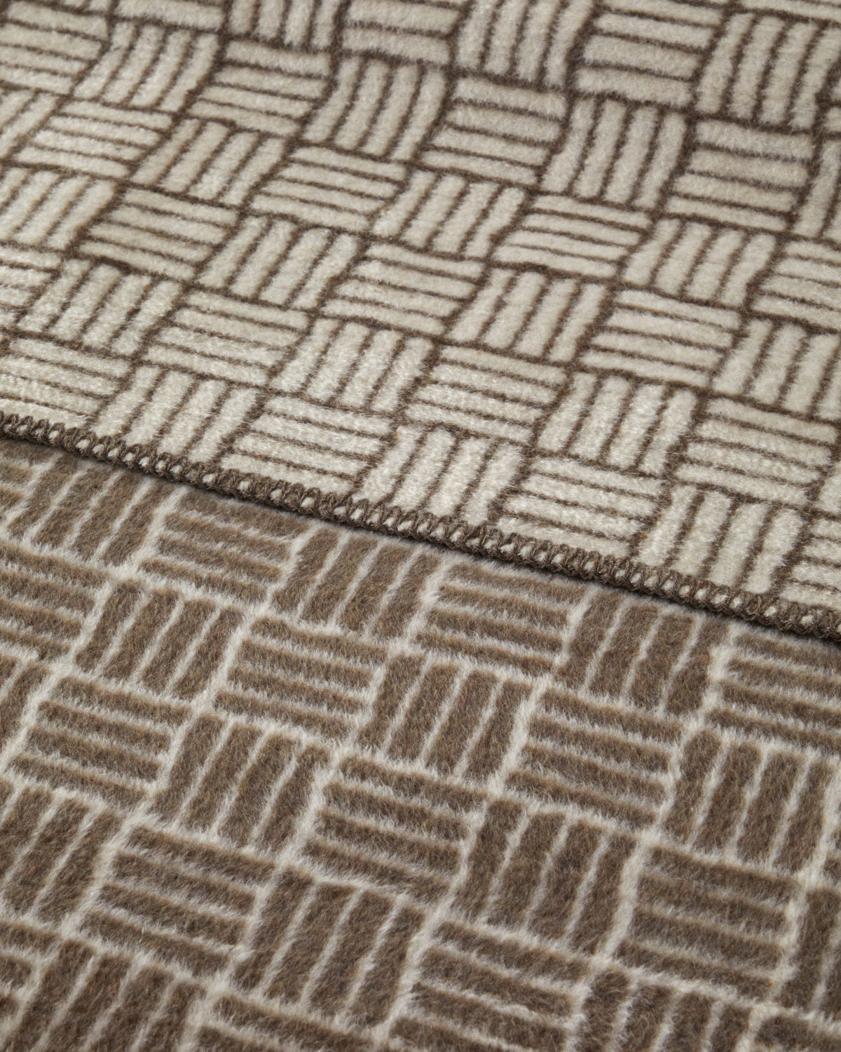 Woven Grid Cotton Acrylic Blanket Brown (view 6)