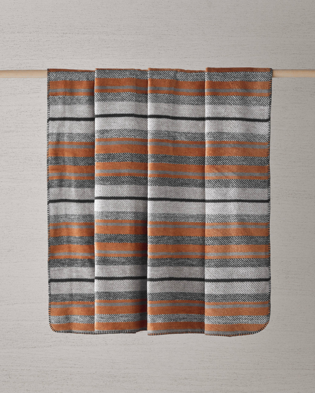 Bold Stripe Cotton Acrylic Double Size Blanket 200x220 cm Dark Gray