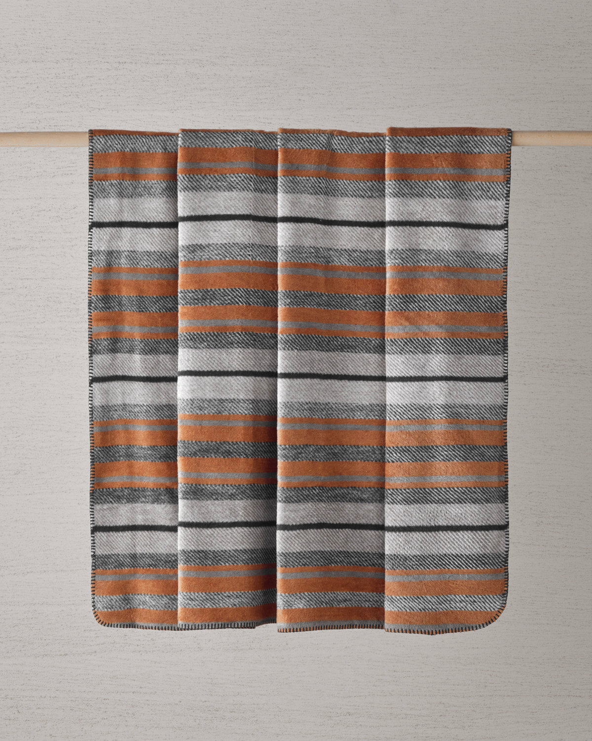 Bold Stripe Cotton Acrylic Double Size Blanket 200x220 cm Dark Gray
