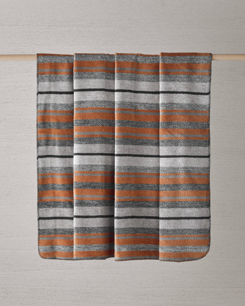 Bold Stripe Cotton Acrylic Double Size Blanket 200x220 cm Dark Gray