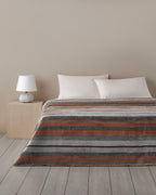 Bold Stripe Cotton Acrylic Double Size Blanket 200x220 cm Dark Gray (view 2)