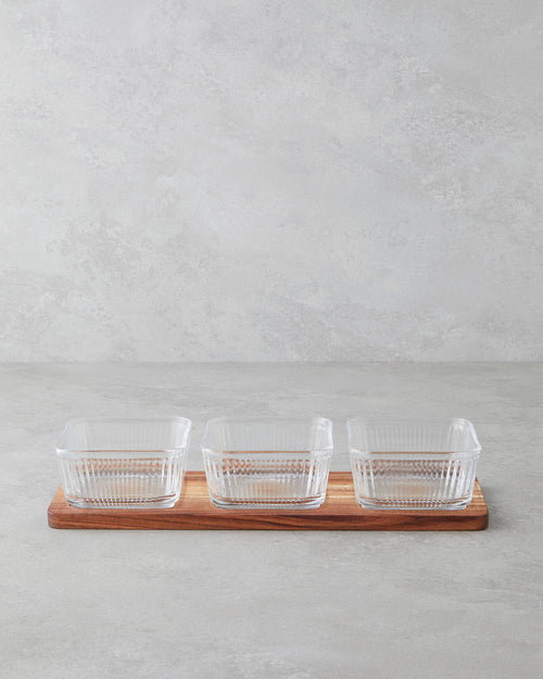 Acacia - Glass 4 Pieces Serving Ware 33x10.5x6 cm Transparent